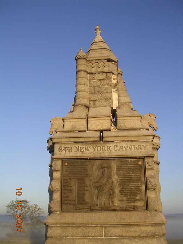 Lightning struck the 6th New York Cavalry monument at Gettysburg and nearly blew it apart in in 2007.